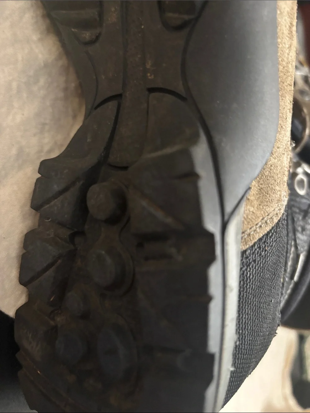 Asolo Brown and Black Hiking Boots with Yellow Stripe